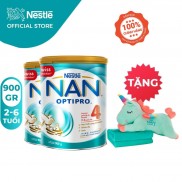 [Tặng 1 bộ gối mền kỳ lân 1 sừng]Combo 2 Lon Sữa Bột Nestle NAN Optipro 4 (900g/hộp)
